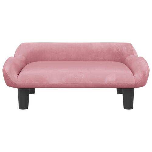 Sofa til børn 70x40x24 cm velour lyserød