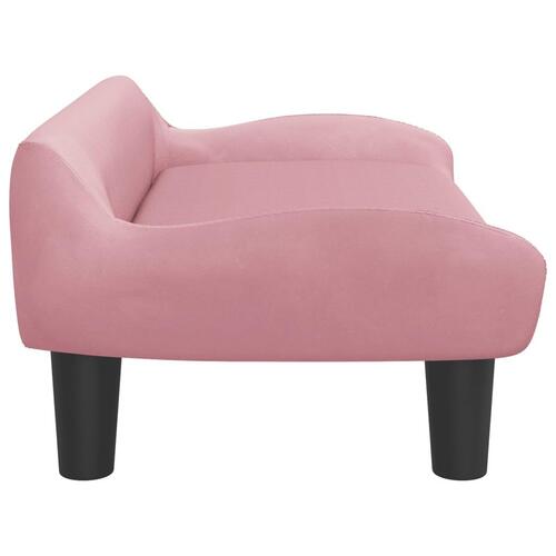 Sofa til børn 70x40x24 cm velour lyserød