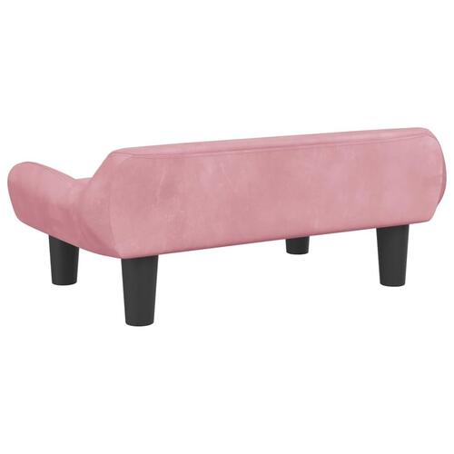 Sofa til børn 70x40x24 cm velour lyserød