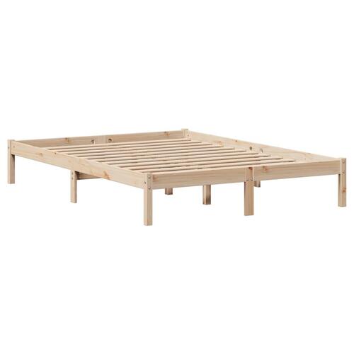Seng med reol uden madras 150x200 cm massivt fyrretræ