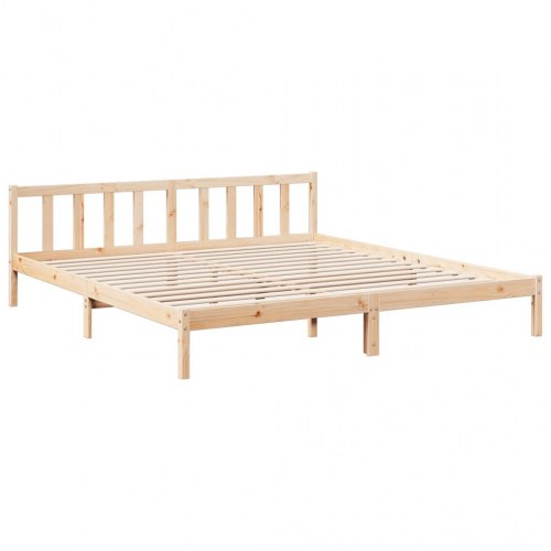 Ekstra lang sengeramme 200x210 cm i massivt fyrretræ - med sengegavl