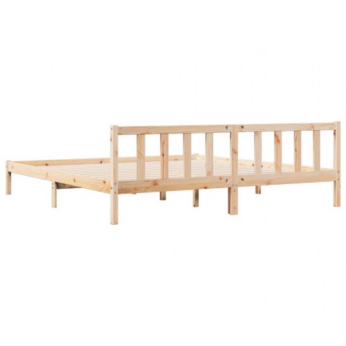 Ekstra lang sengeramme 200x210 cm i massivt fyrretræ - med sengegavl