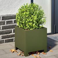 Plantekrukker 2 stk. 30x30x30 cm stål olivengrøn