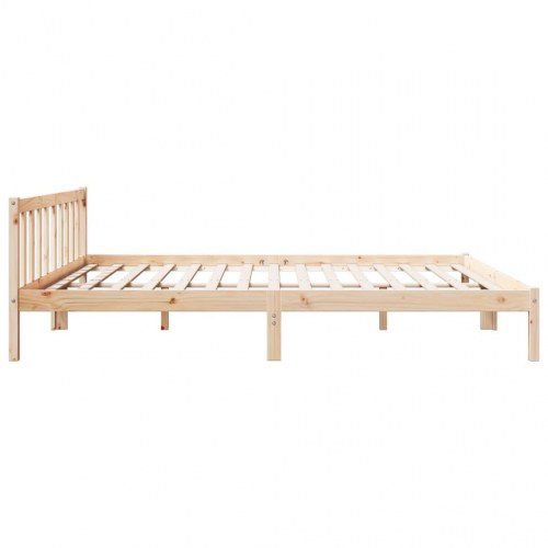 Ekstra lang sengeramme 200x220 cm i massivt fyrretræ - med sengegavl