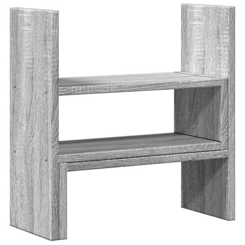 Hylde til skrivebord 40x17x41 cm konstrueret træ grå sonoma-eg