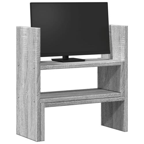 Hylde til skrivebord 40x17x41 cm konstrueret træ grå sonoma-eg