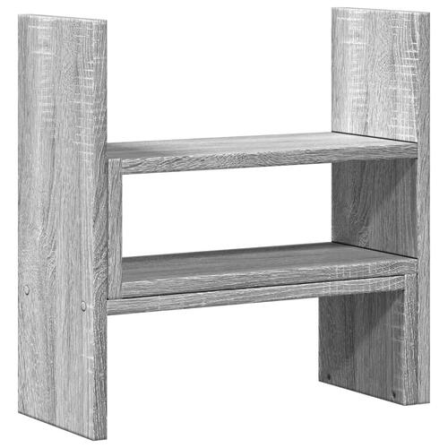 Hylde til skrivebord 40x17x41 cm konstrueret træ grå sonoma-eg