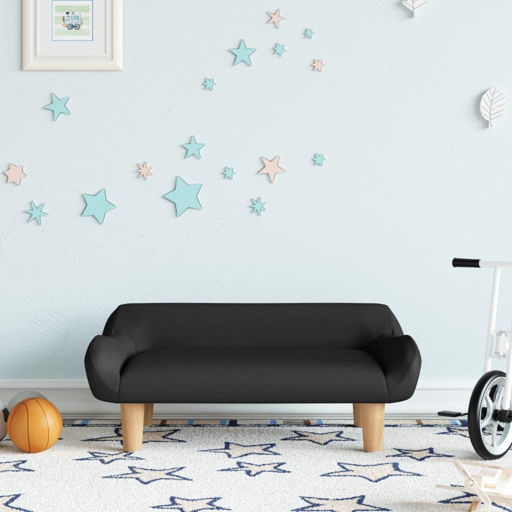 Sofa til børn 70x40x24 cm stof sort