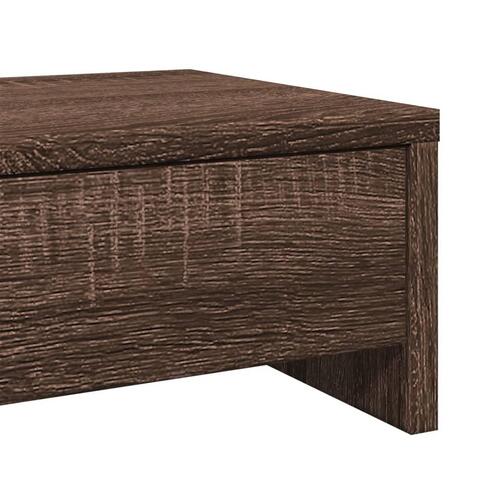 Skærmstander med skuffer 100x27x15 cm konstrueret træ brun eg