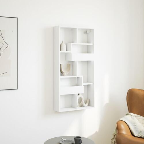 Vægskab 50x15x100 cm konstrueret træ hvid