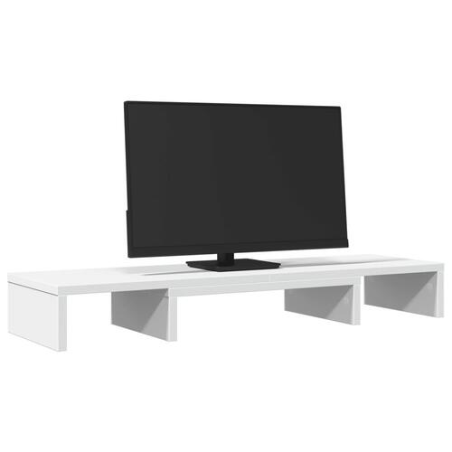 Skærmholder 80x24x10,5 cm justerbar konstrueret træ hvid