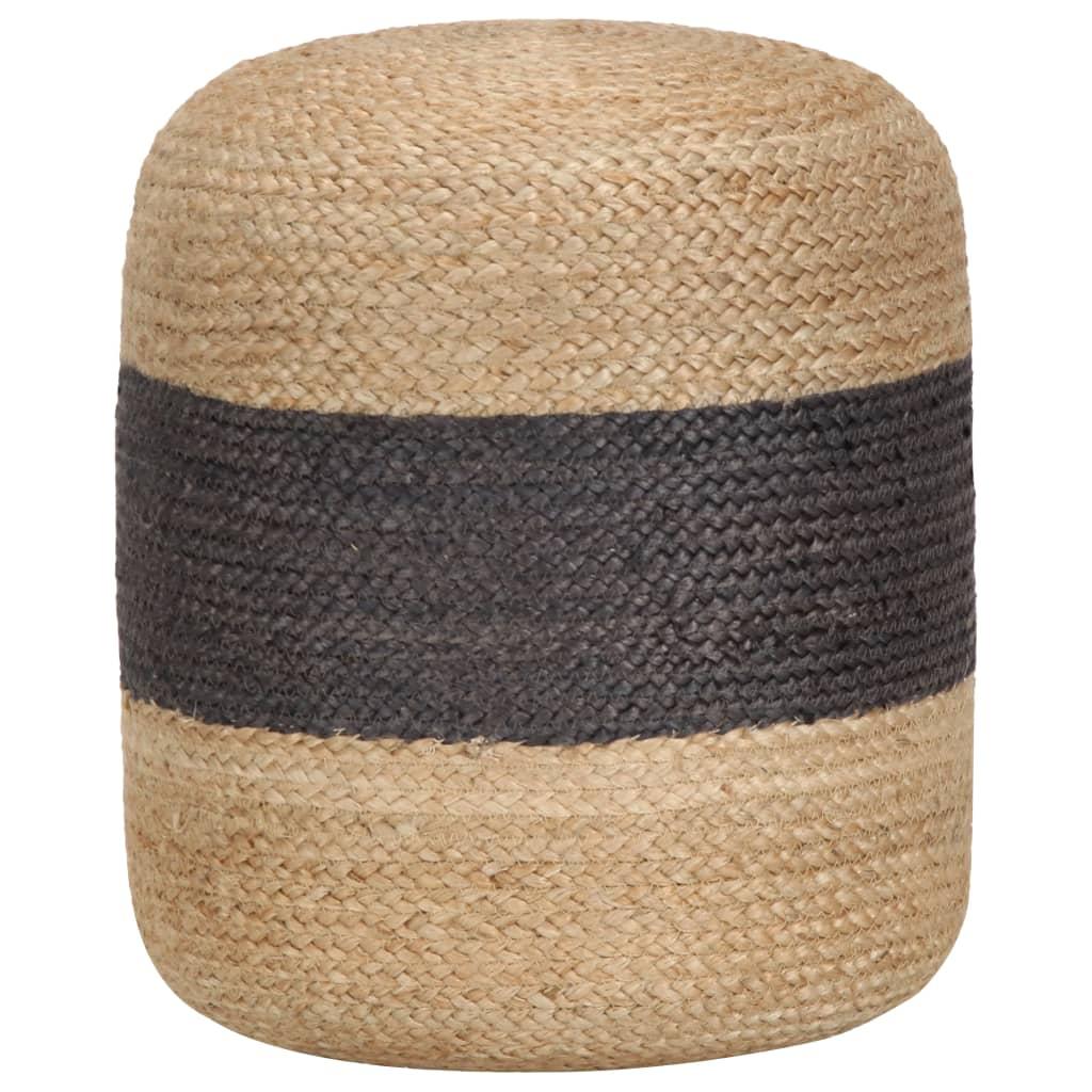 Håndlavet puf 40 x 45 jute mørkegrå