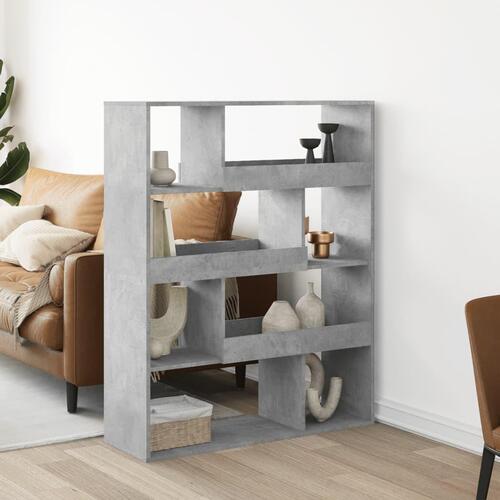 Bogreol 100x33x125,5 cm konstrueret træ betongrå