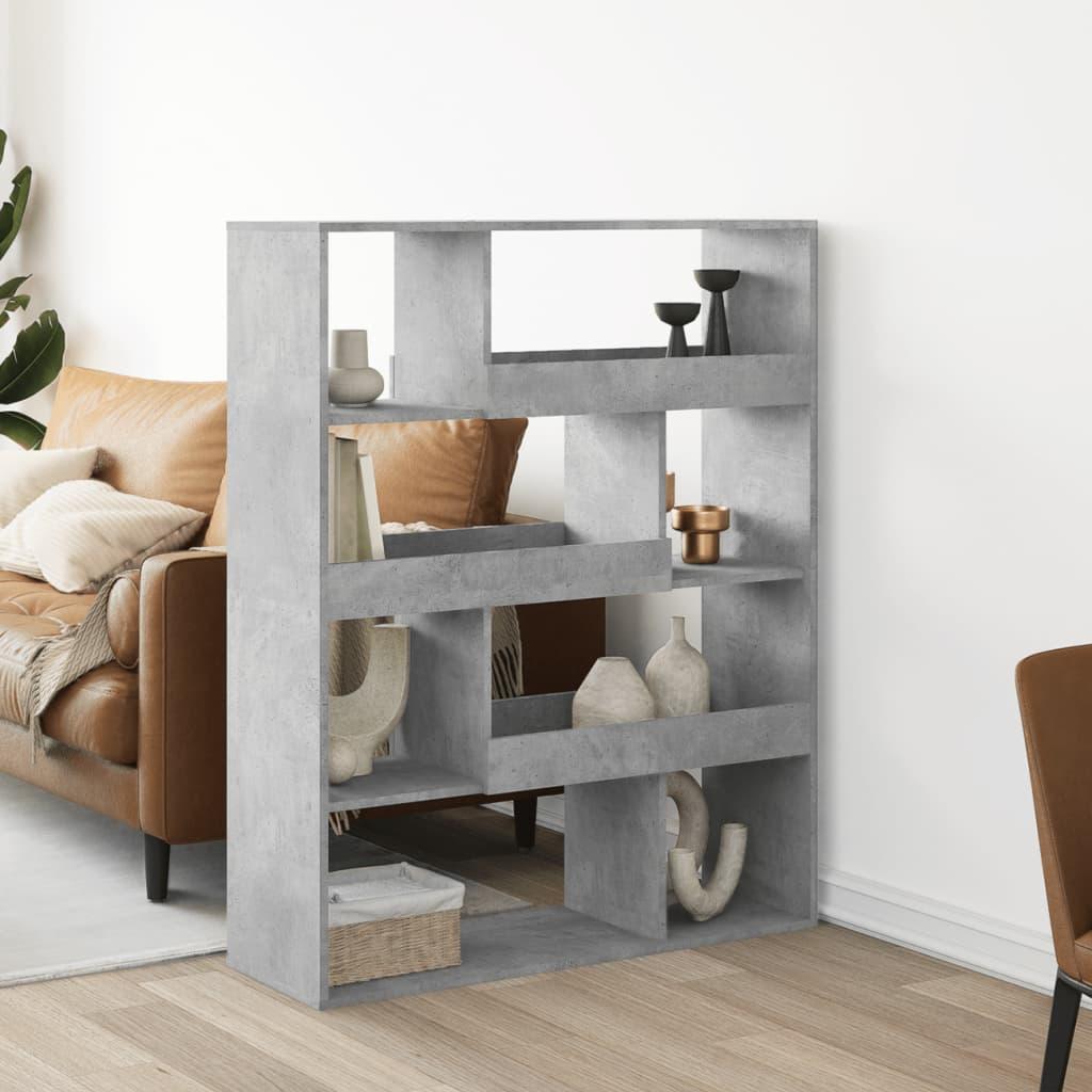Bogreol 100x33x125,5 cm konstrueret træ betongrå