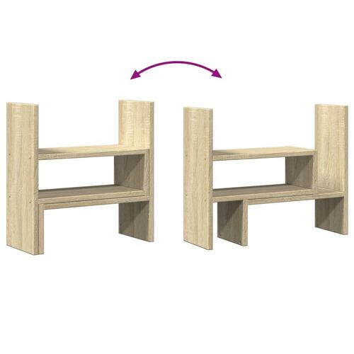 Hylde til skrivebord 40x17x41 cm konstrueret træ sonoma-eg