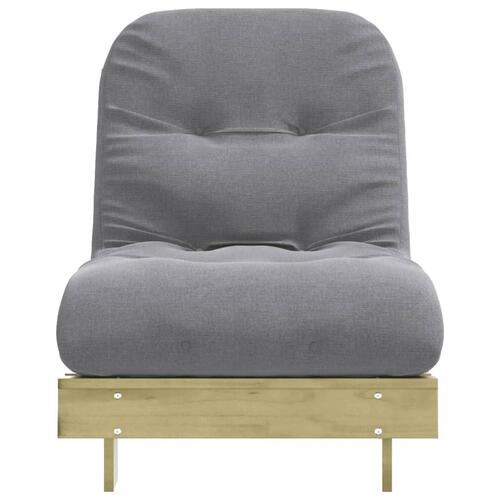 Futon med madras 70x206x11 cm imprægneret fyrretræ