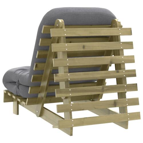 Futon med madras 70x206x11 cm imprægneret fyrretræ