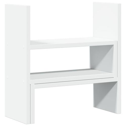 Hylde til skrivebord 40x17x41 cm konstrueret træ hvid