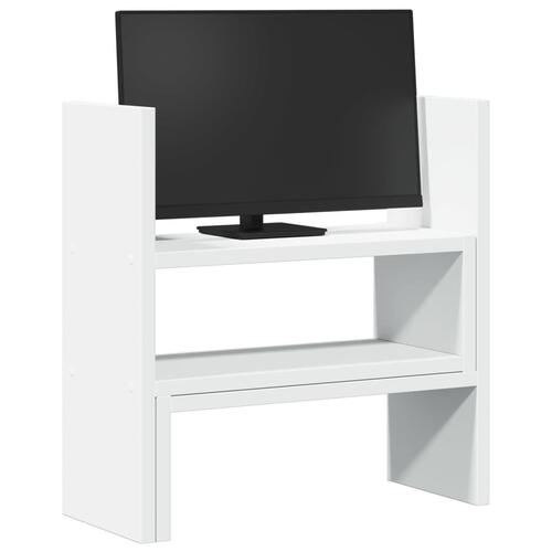 Hylde til skrivebord 40x17x41 cm konstrueret træ hvid
