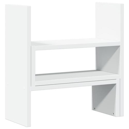 Hylde til skrivebord 40x17x41 cm konstrueret træ hvid