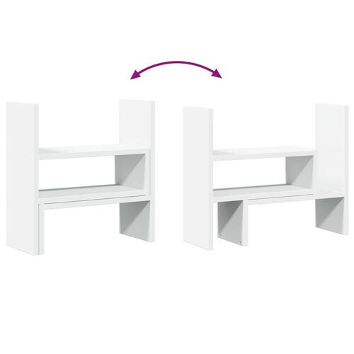 Hylde til skrivebord 40x17x41 cm konstrueret træ hvid
