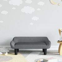 Sofa til børn 70x40x24 cm velour mørkegrå