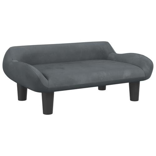 Sofa til børn 70x40x24 cm velour mørkegrå