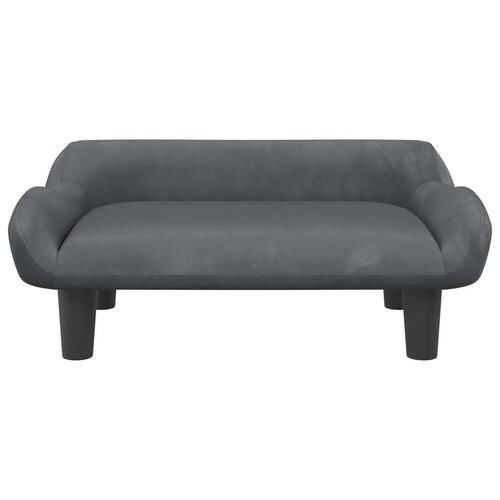 Sofa til børn 70x40x24 cm velour mørkegrå