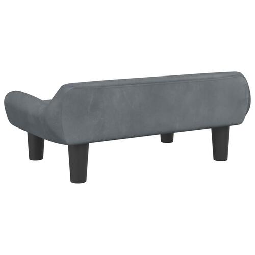 Sofa til børn 70x40x24 cm velour mørkegrå