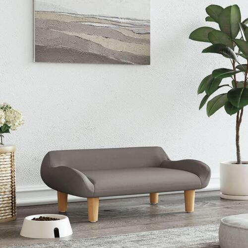 Hundeseng 70x40x24 cm stof gråbrun