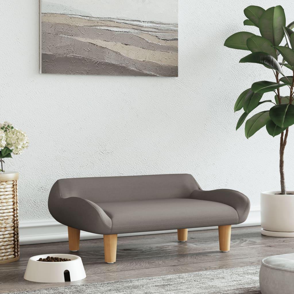 Hundeseng 70x40x24 cm stof gråbrun