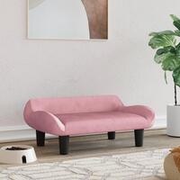 Hundeseng 70x40x24 cm velour lyserød