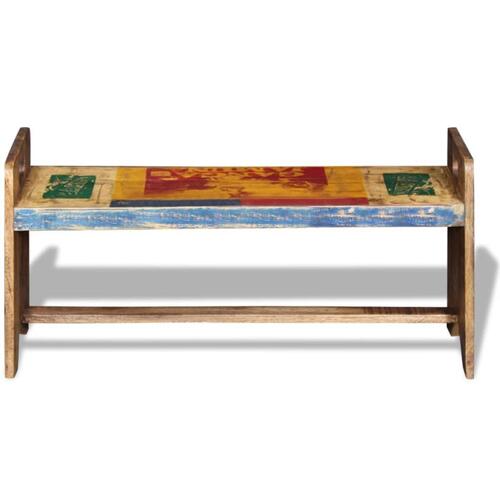 Bænk 100x30x50 cm massivt genbrugstræ
