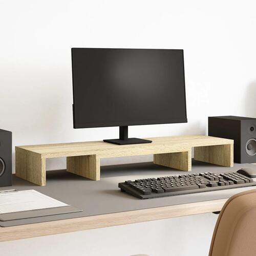 Skærmholder 80x24x10,5 cm justerbar konstrueret træ sonoma-eg