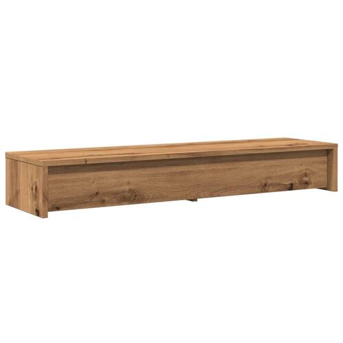 Skærmholder med skuffer 100x27x15 cm konstrueret træ kunsteg