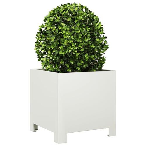 Plantekasser 2 stk. 30x30x30 cm stål hvid
