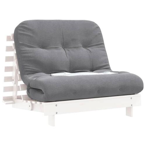 Futon med madras 100x206x11 cm massivt fyrretræ