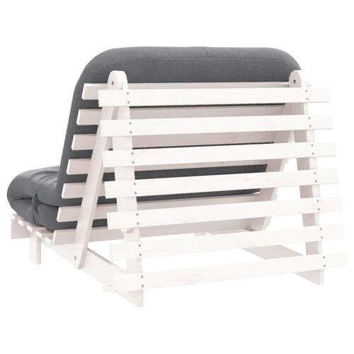 Futon med madras 100x206x11 cm massivt fyrretræ