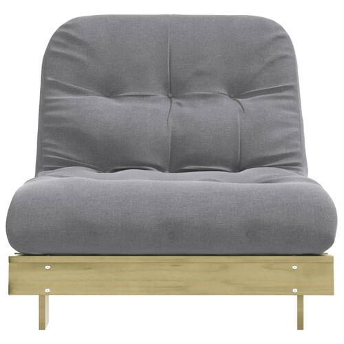 Futon med madras 90x206x11 cm massivt fyrretræ
