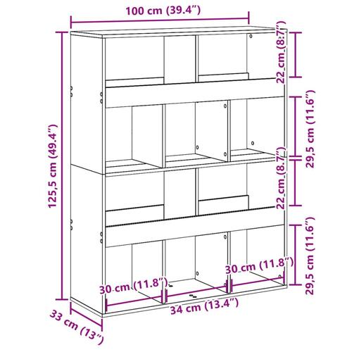 Rumdeler 100x33x125,5 cm konstrueret træ sonoma-eg