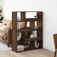Bogreol 100x33x125,5 cm konstrueret træ brun egetræsfarve
