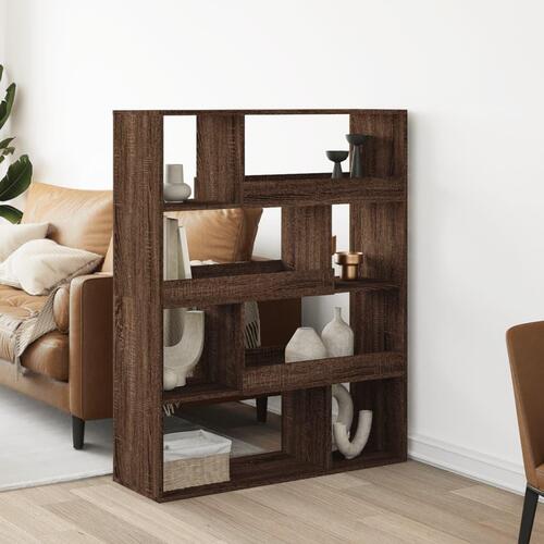 Bogreol 100x33x125,5 cm konstrueret træ brun egetræsfarve