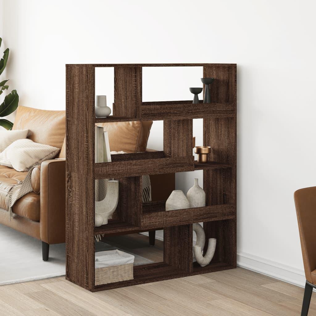 Bogreol 100x33x125,5 cm konstrueret træ brun egetræsfarve