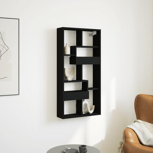 Vægskab 50x15x100 cm konstrueret træ sort