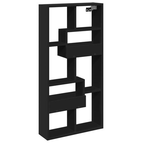 Vægskab 50x15x100 cm konstrueret træ sort