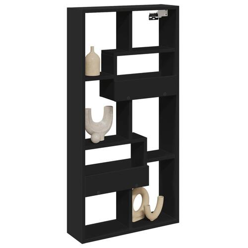 Vægskab 50x15x100 cm konstrueret træ sort