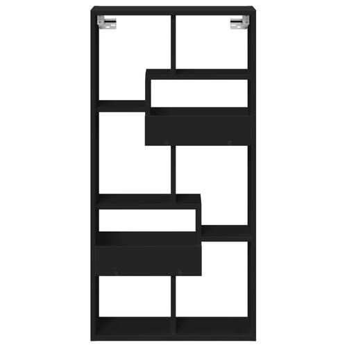 Vægskab 50x15x100 cm konstrueret træ sort