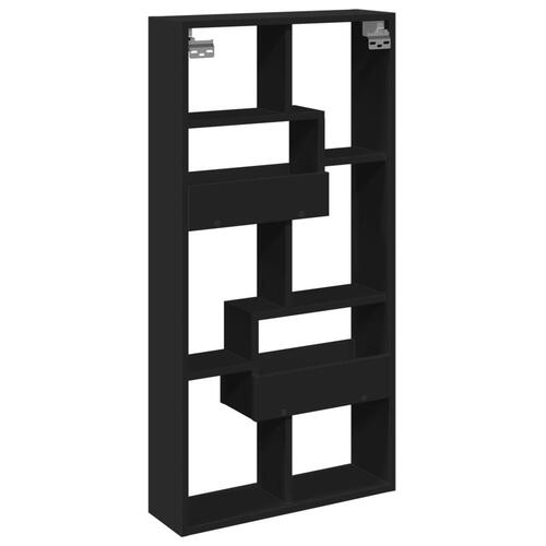 Vægskab 50x15x100 cm konstrueret træ sort