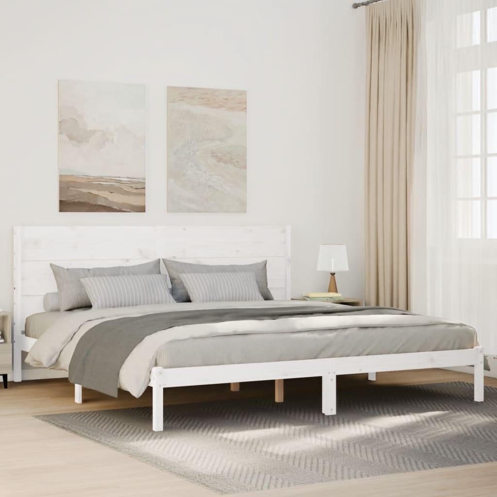 Ekstra lang sengeramme uden madras 200x210 cm massivt træ billede