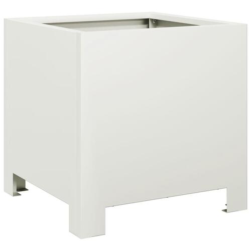 Plantekasse 30x30x30 cm stål hvid